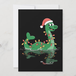 Loch Ness Monster Weihnachtsbeleuchtung Santa Hut Einladung