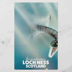 Loch Ness Scotland Monster Vintage Reiseplakat Briefpapier