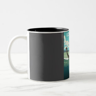 Loch Ness Scotland Travel Poster Zweifarbige Tasse