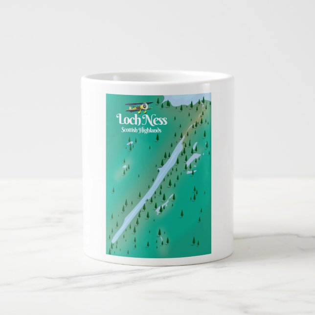 Loch Ness Scottish Highlands Reisekarte Jumbo-Tasse (Vorderseite)