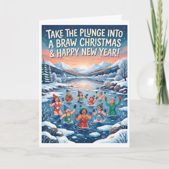 Loch Ness Sprung Weihnachtskarte Karte (Vorderseite)