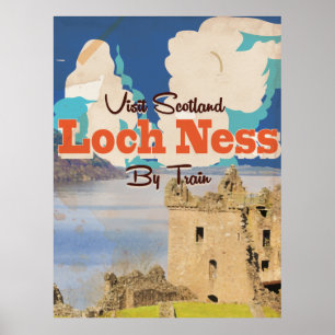 Loch Ness Vintage Travel poster
