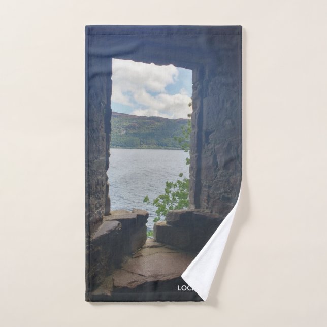 Loch Ness vu du château d'Urquhart (Serviette à main)