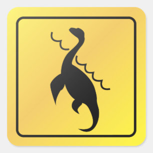 Loch- Nessmonster-Aufkleber Quadratischer Aufkleber