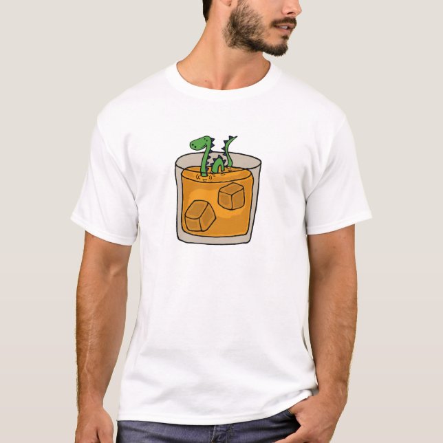 Loch- Nessmonster im schottischer Whisky-Glas T-Shirt (Vorderseite)