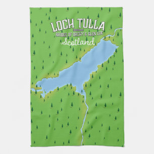 Loch Tulla Scotland Reiseposter Karte Geschirrtuch