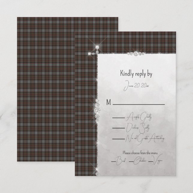 Lochaber Scottish Tartan Wedding RSVP Karte (Vorne/Hinten)