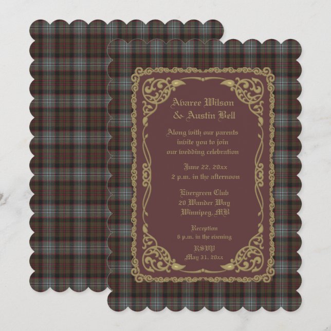 Lochaber Tartan Kariert Wedding Einladung (Vorne/Hinten)