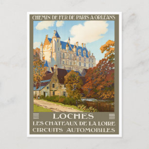 Loches Frankreich Vintage-Reisepostkarte Postkarte