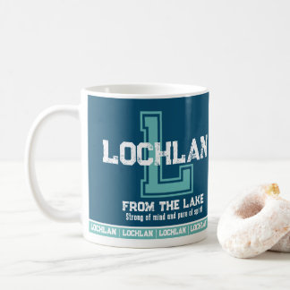 Lochlan Namensbedeutung Sportmonogramm Aquablau Kaffeetasse