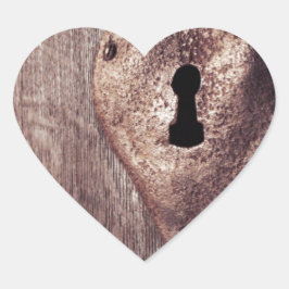 Lock Heart Herz-Aufkleber