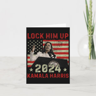 Lock Ihm Up Kamala Harris 2024 US Flag Demokratisc Karte