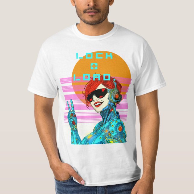 Lock + Load - Cyberpunk Vibe T-Shirt (Vorderseite)