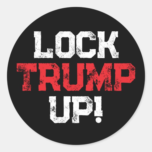 Lock Trump Up Political Runder Aufkleber (Vorderseite)