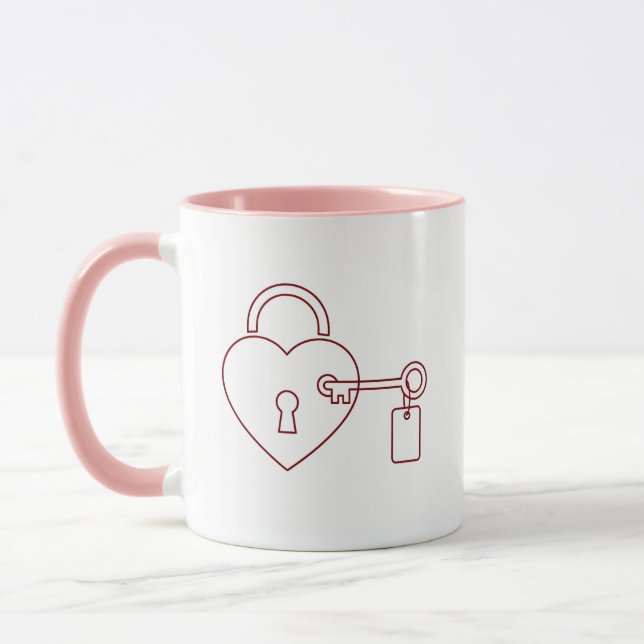 Locked Love Valentine Personalized Mug (Gauche)