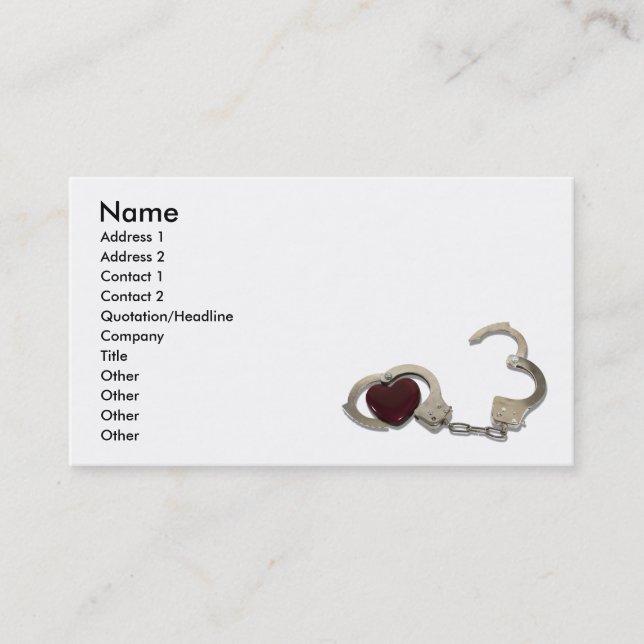 LockedInLove073110, Name, Adresse 1, Adresse 2,… Visitenkarte (Vorderseite)