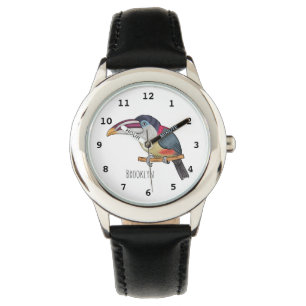 Locken-Tukan Cartoon-Illustration Armbanduhr