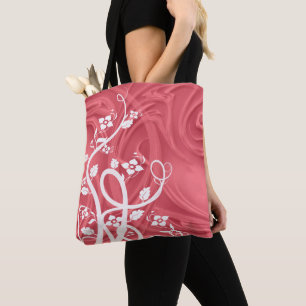 Locken über roter Kunst Tasche