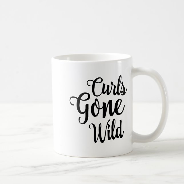 Locken verrückt, lockiges Haar ist egal  Kaffeetasse (Rechts)