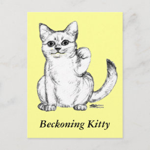 Lockende Kitty Katze Maneki Neko Postkarte