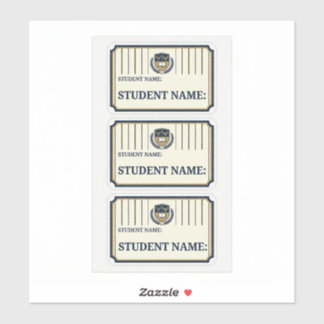 Locker Namensschild Set - Navy Gold Pinstripe - 3  Aufkleber
