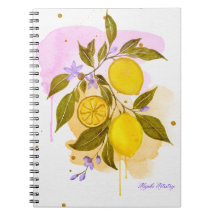 lockere Aquarell-Limonen Spiralblock