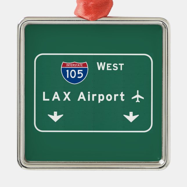 LOCKERER Flughafen I-105 W zwischenstaatlicher Ca Ornament Aus Metall (Vorne)