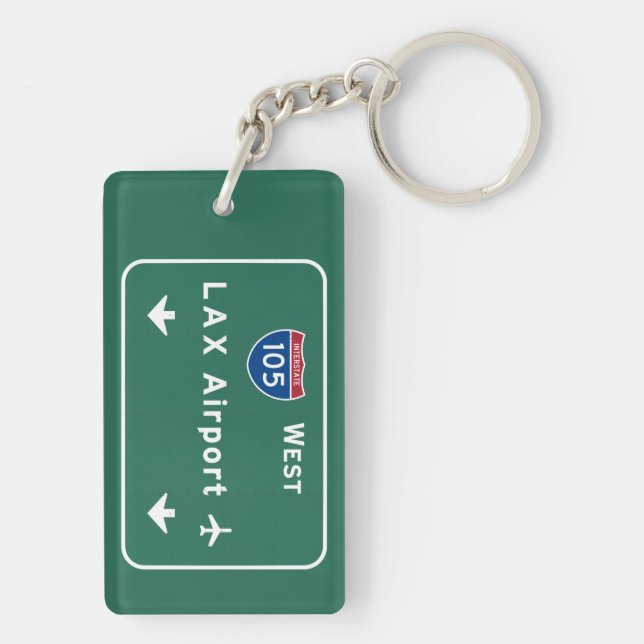 LOCKERER Flughafen I-105 W zwischenstaatlicher Ca Schlüsselanhänger (Rückseite)