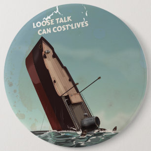 Lockeres Gerede kostet Leben WW2 Plakat Button