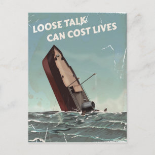 Lockeres Gerede kostet Leben WW2 Plakat Postkarte