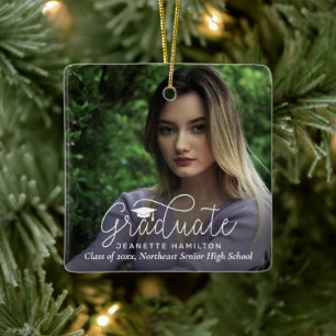 Lockeres Schrift Doppeltes Foto Abitur/Zeremonie Keramikornament