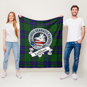 Lockhart Modern Clan Abzeichen Tartan Kariert Fleecedecke