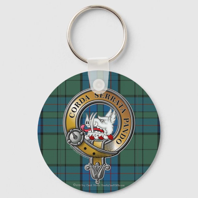 Lockhart Tartan & Abzeichen Schlüsselanhänger (Vorderseite)