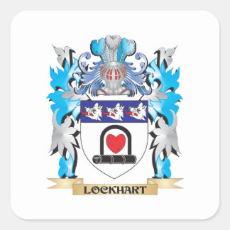 Lockhart-Wappen - Familienwappen Quadratischer Aufkleber