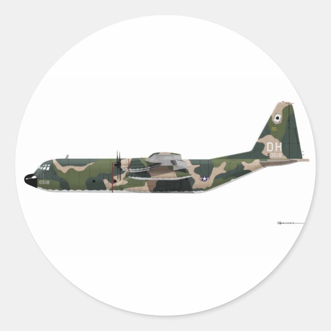 Lockheed C-130 Hercules Vietnam Runder Aufkleber (Vorderseite)