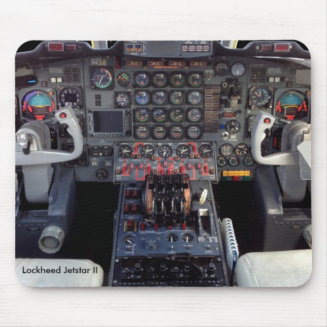 Lockheed Jetstar II Instrumentenfeld und Cockpit Mousepad (Vorne)