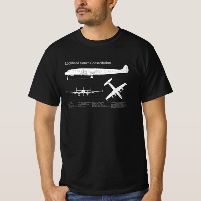 Lockheed L-1049 Super Constellation - Pläne ABD T-Shirt (Vorderseite)