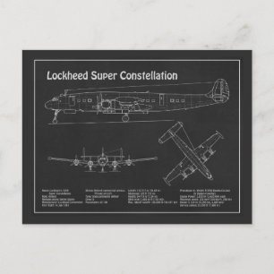 Lockheed L-1049 Super Constellation - Pläne PD Postkarte