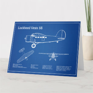 Lockheed Vega 5B - Flugzeugpläne AD Dankeskarte