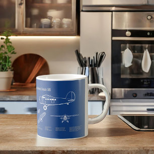 Lockheed Vega 5B - Flugzeugpläne AD Kaffeetasse