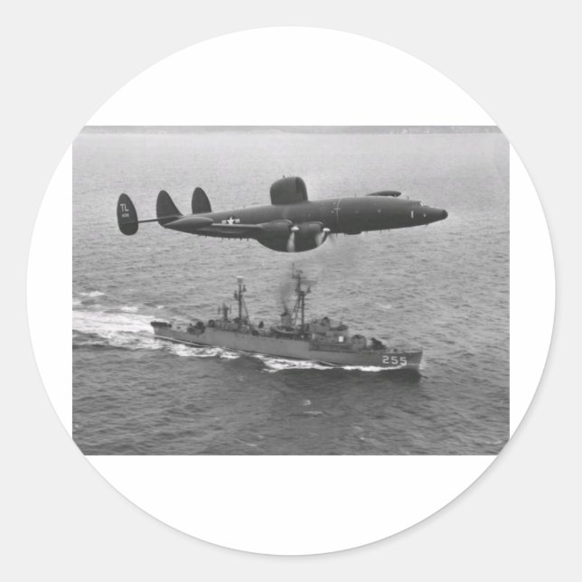 Lockheed WV-2 Super Constellation Runder Aufkleber (Vorderseite)