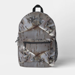 Lockige Birkenrinde Rustikal Bedruckter Rucksack
