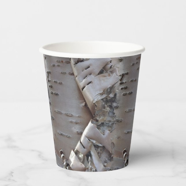 Lockige Birkenrinden-Rustikale Papier-Tasse Pappbecher (Vorderseite)