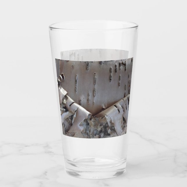 Lockige Birkenrindenbaum Rustikal Glas (Vorderseite)