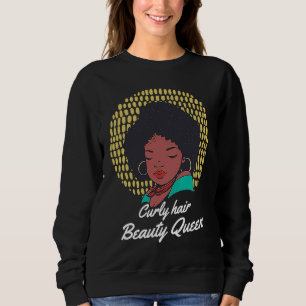 Lockige Haare Schönheitskönigin Lockige Afro Melan Sweatshirt