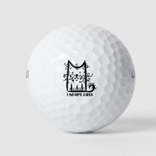 Lockige Haarmähne Katzenliebhaber Ich Liebe Katzen Golfball