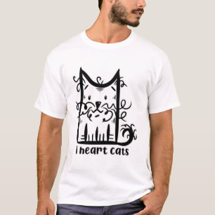 Lockige Haarmähne Katzenliebhaber Ich liebe Katzen T-Shirt