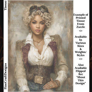 Lockige Steampunk-Frau, Korsett EB2L Decoupage Seidenpapier