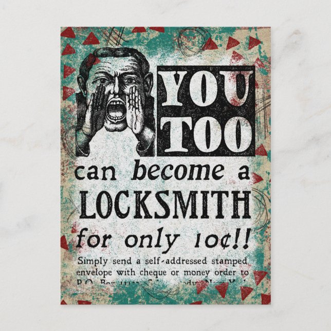 Locksmith - Funny Vintage Retro Postkarte (Vorderseite)