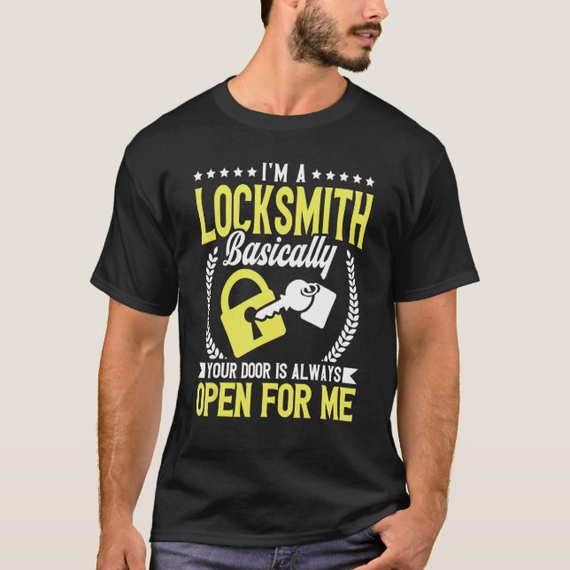 Locksmith Lockpicking Quote Profession Employee Lo T-Shirt (Vorderseite)